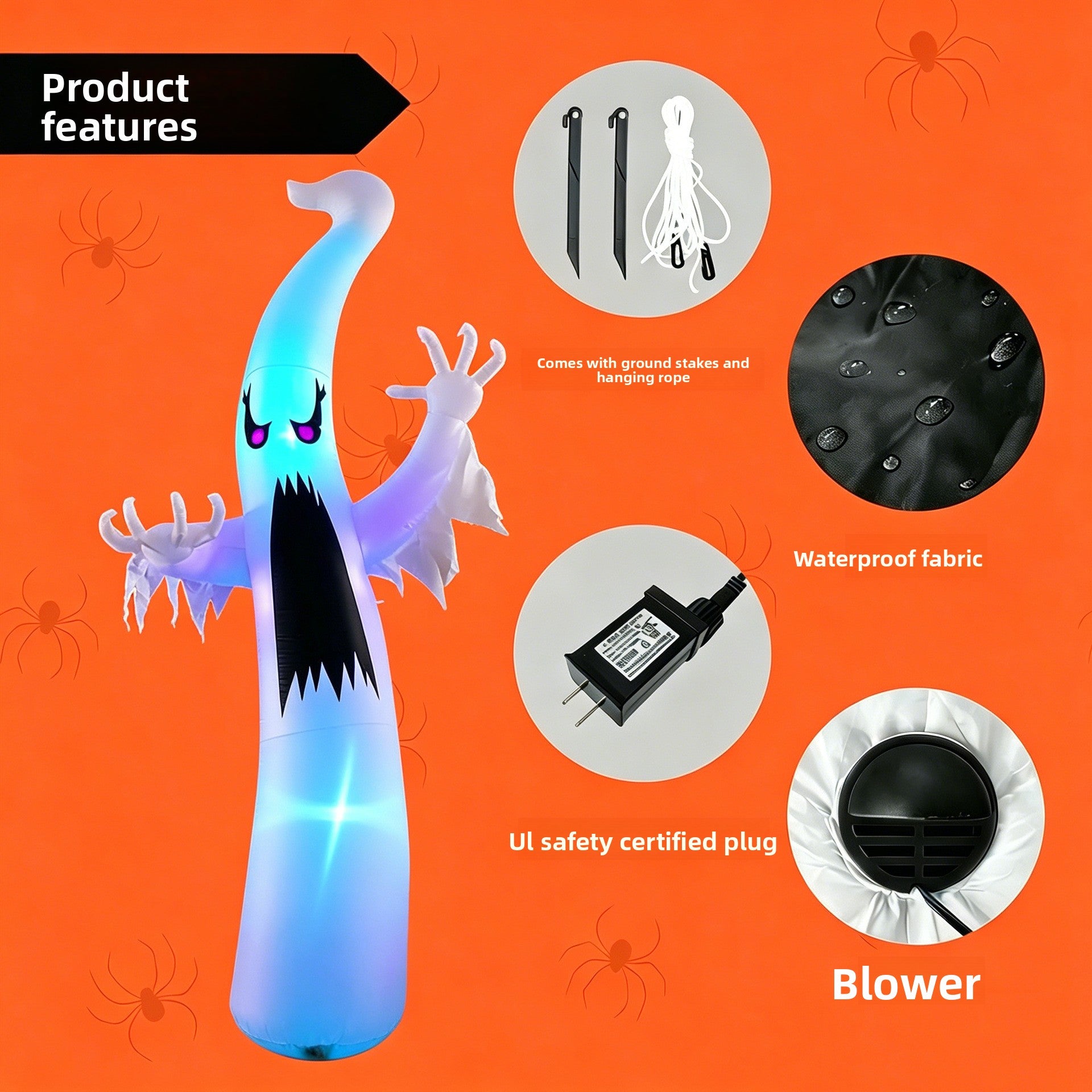 Giant Inflatable Ghost LED Halloween Yard Decoration