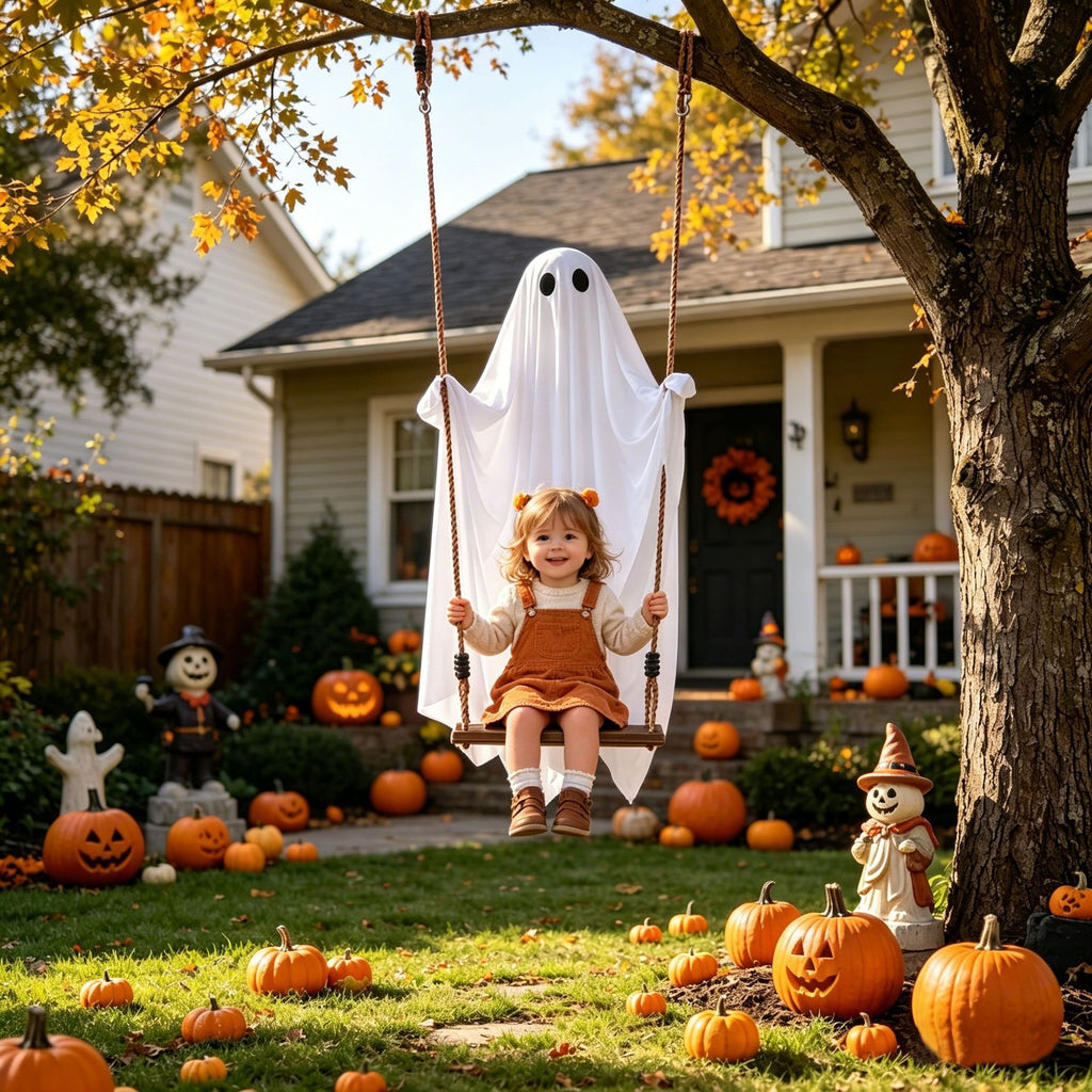 Glowing Halloween Ghost Swing Decoration
