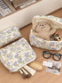 Quilted cotton makeup bag cosmetic storage