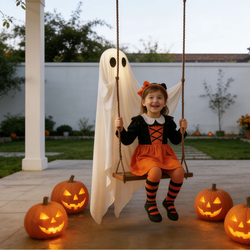 Glowing Halloween Ghost Swing Decoration