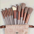 Travel-friendly makeup brushes with satin case